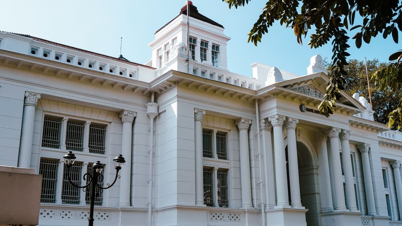A historic colonial-style building in Bandung, featuring classic columns and intricate details.