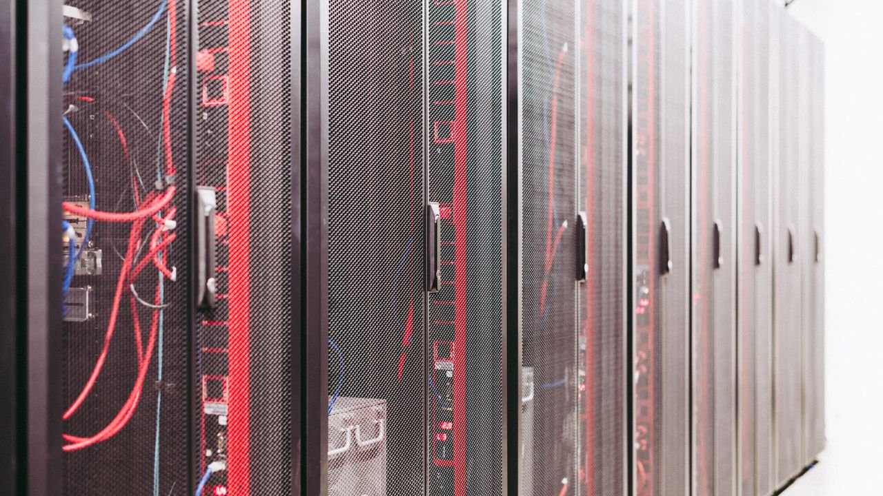 System with various wires managing access to centralized resource of server in data center