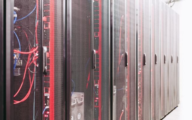 System with various wires managing access to centralized resource of server in data center