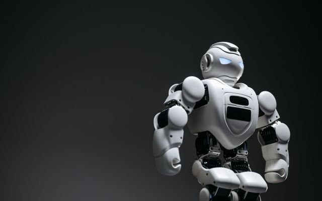 A futuristic robot, captured in a close-up studio shoot, showcasing innovation and design.